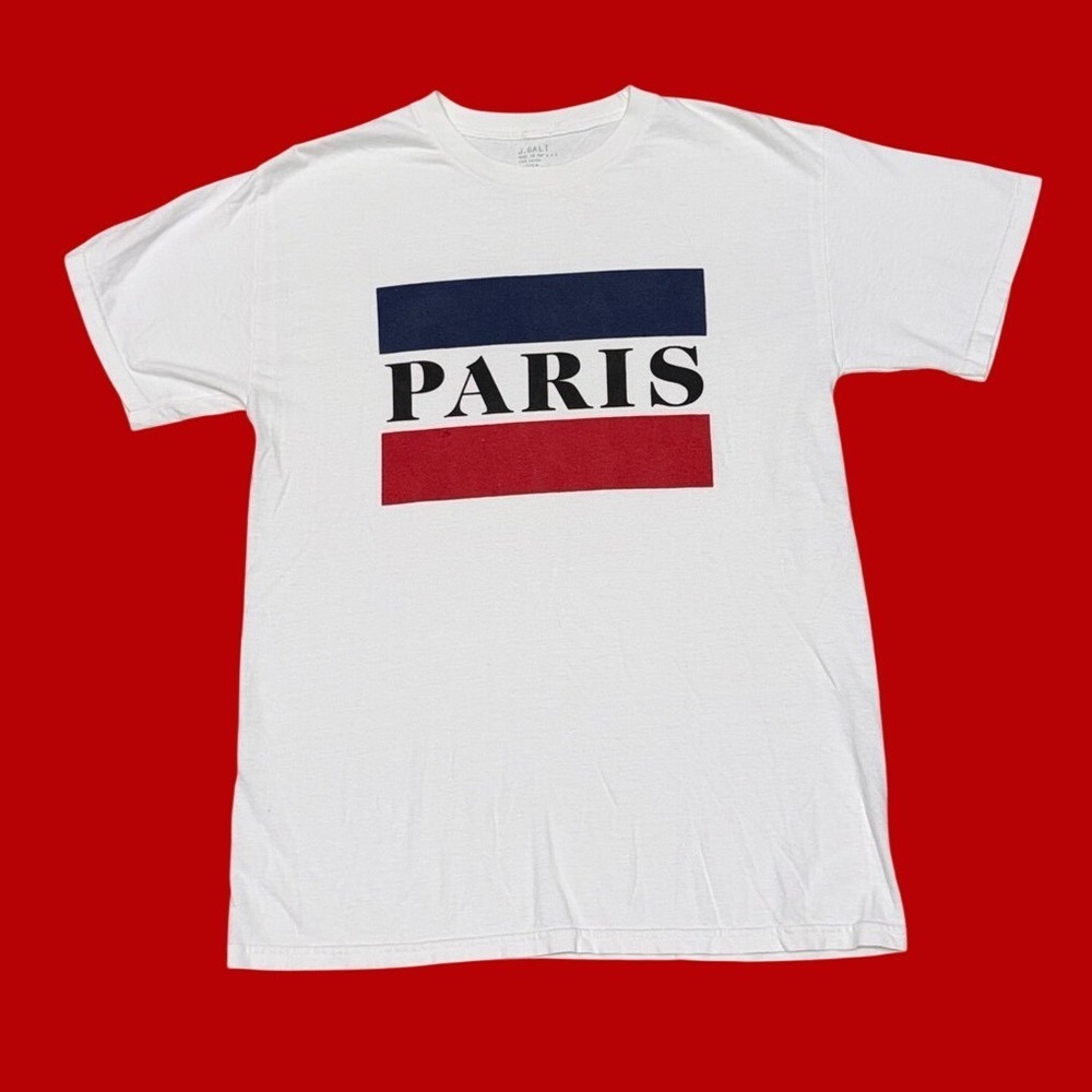 J. GALT PARIS Graphic Tee Made in USA 100% Cotton | Unisex One Size (40" Chest)
